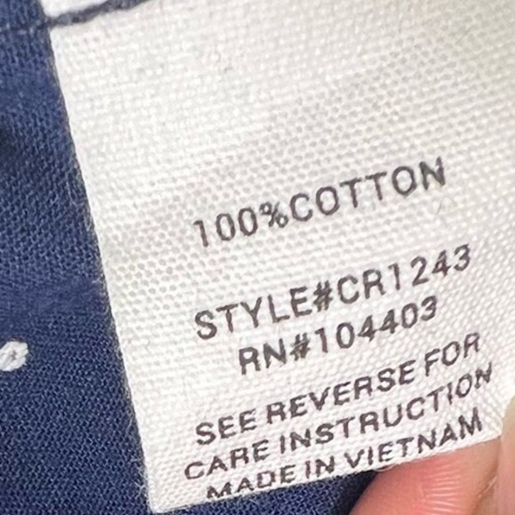 Mine Women's Small Sleeveless Navy Blue Top White Embroidery Aztec Western Boho - Picture 6 of 8